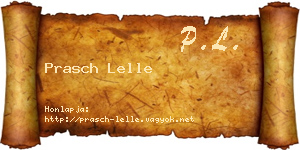 Prasch Lelle névjegykártya